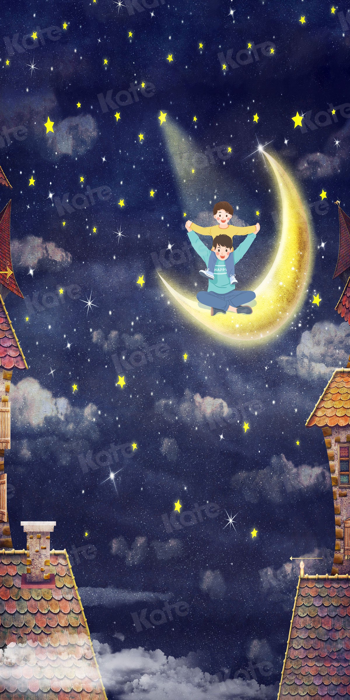 Kate Fairytale/father's Day Papa and Me Starry Night Backdrop for Photography - Kate Backdrop AU