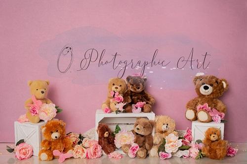 Kate Girly Bear Backdrop for Photography Designed by Jenna Onyia - Kate Backdrop AU