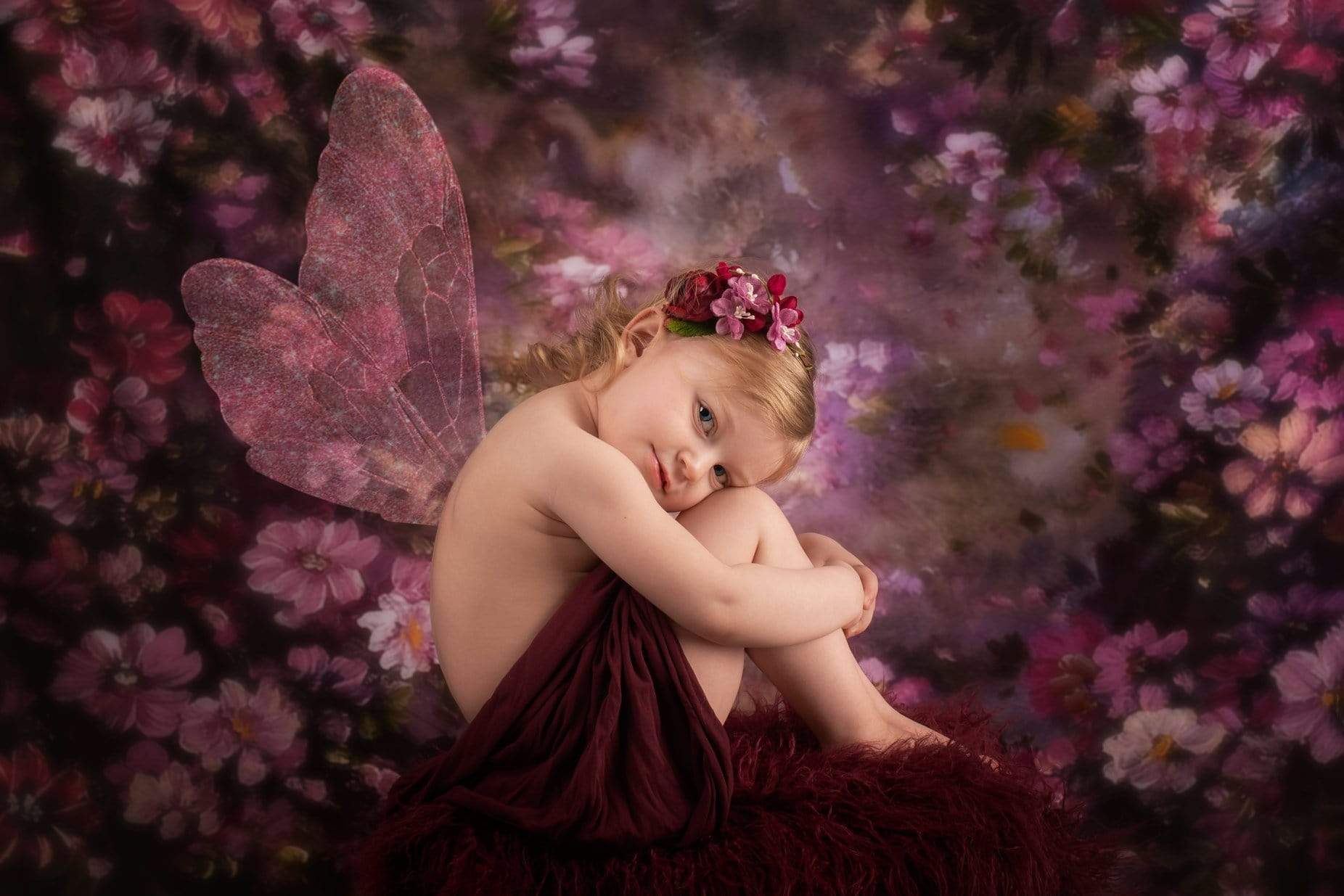 Kate Fantasy Purple Flowers Valentines background for Photography - Kate Backdrop AU