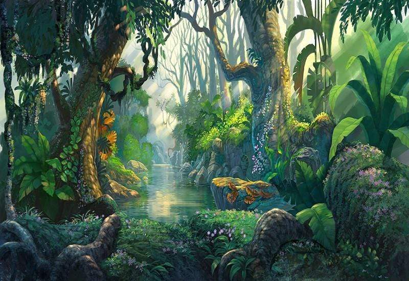 Katebackdrop£ºKate Jungle Theme Backdrop Scenery Green Forest Tree Backdrop