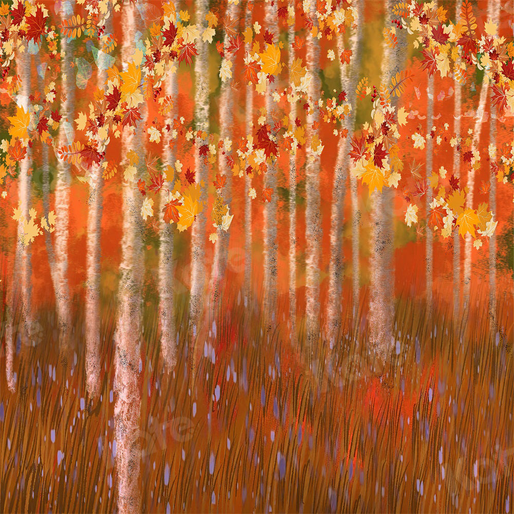 Kate Autumn Backdrop Forest Leaves Oil Painting for Photography - Kate Backdrop AU