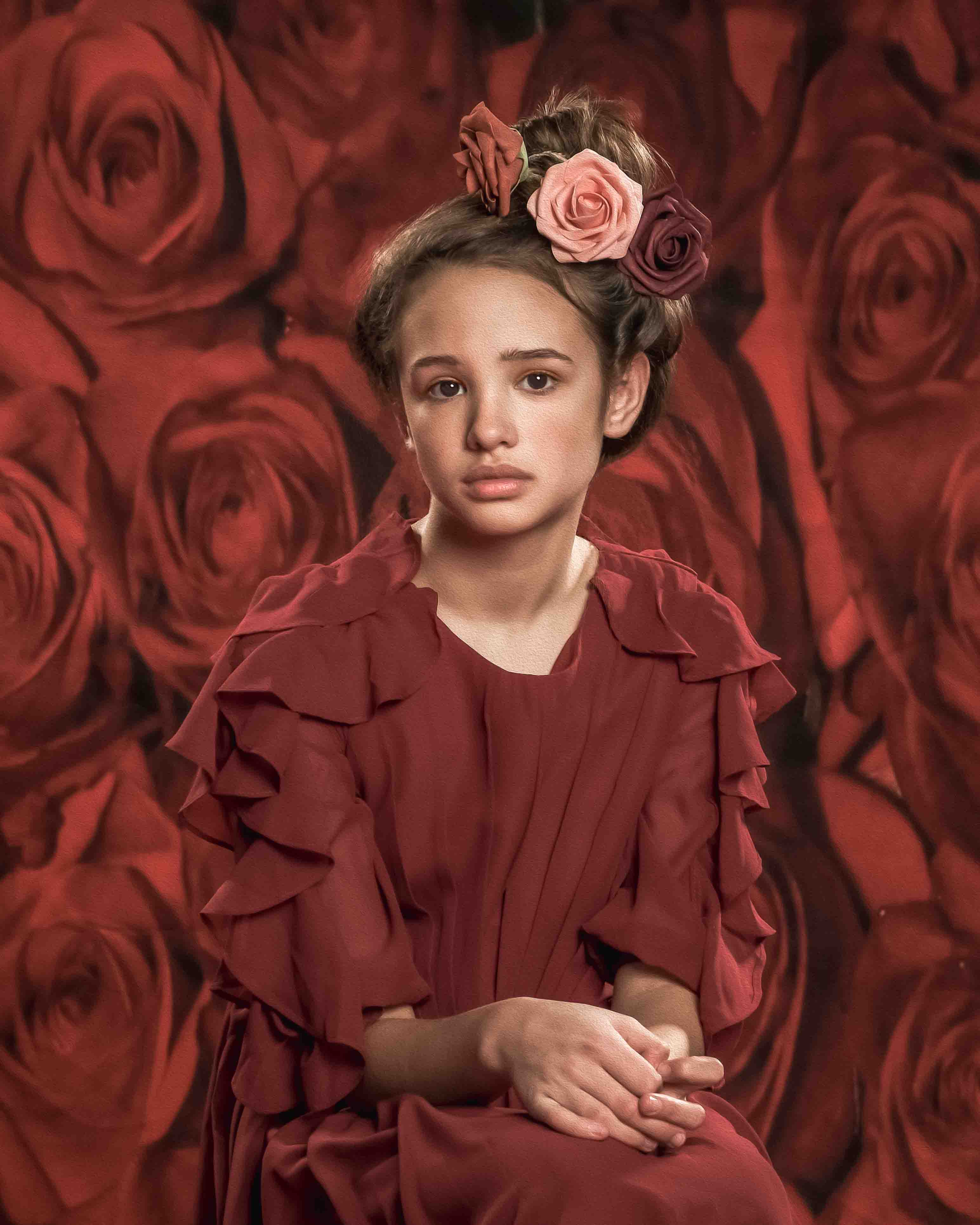 Kate Red Roses Valentine's Day Floral Photography Backdrop - Kate Backdrop AU