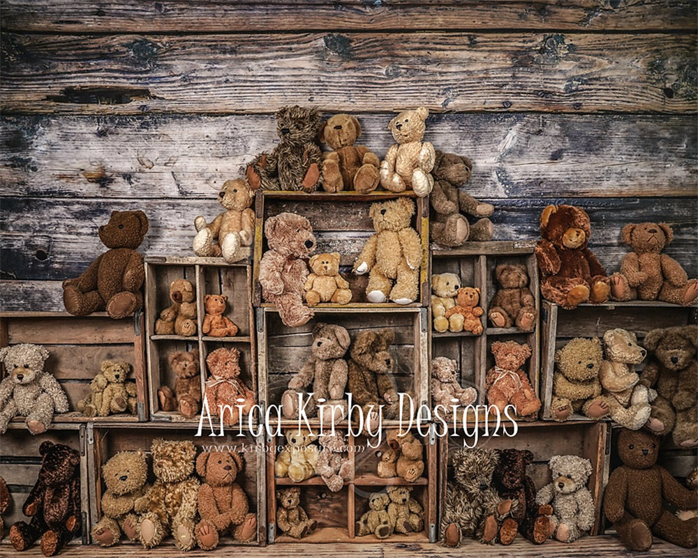 Kate Bear Crates Backdrop designed by Arica Kirby - Kate Backdrop AU