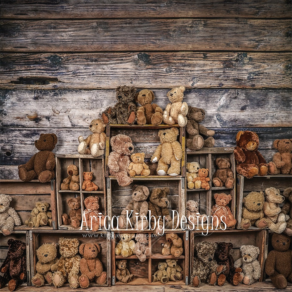 Kate Bear Crates Backdrop designed by Arica Kirby - Kate Backdrop AU