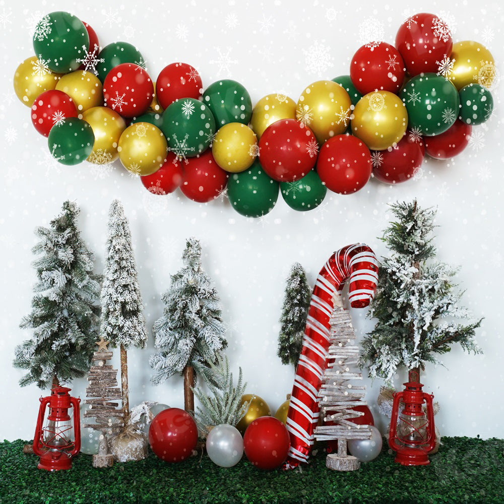 Kate Christmas Balloon Snowflake Backdrop Cake Smash for Photography - Kate Backdrop AU