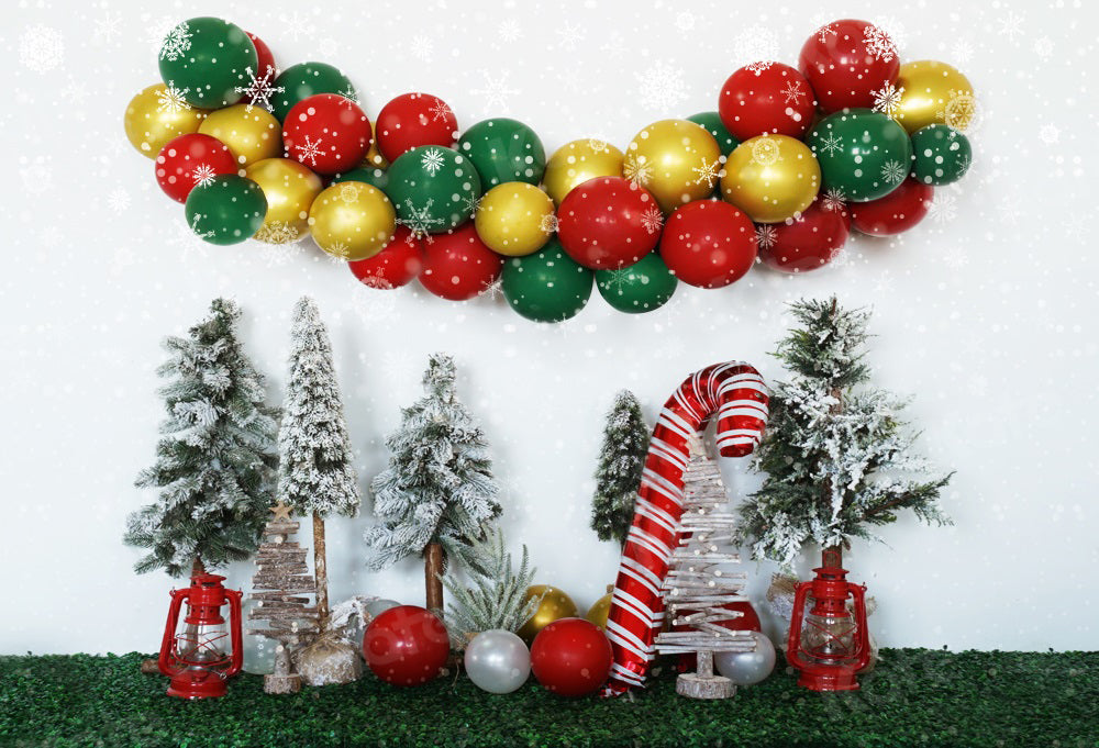 Kate Christmas Balloon Snowflake Backdrop Cake Smash for Photography - Kate Backdrop AU