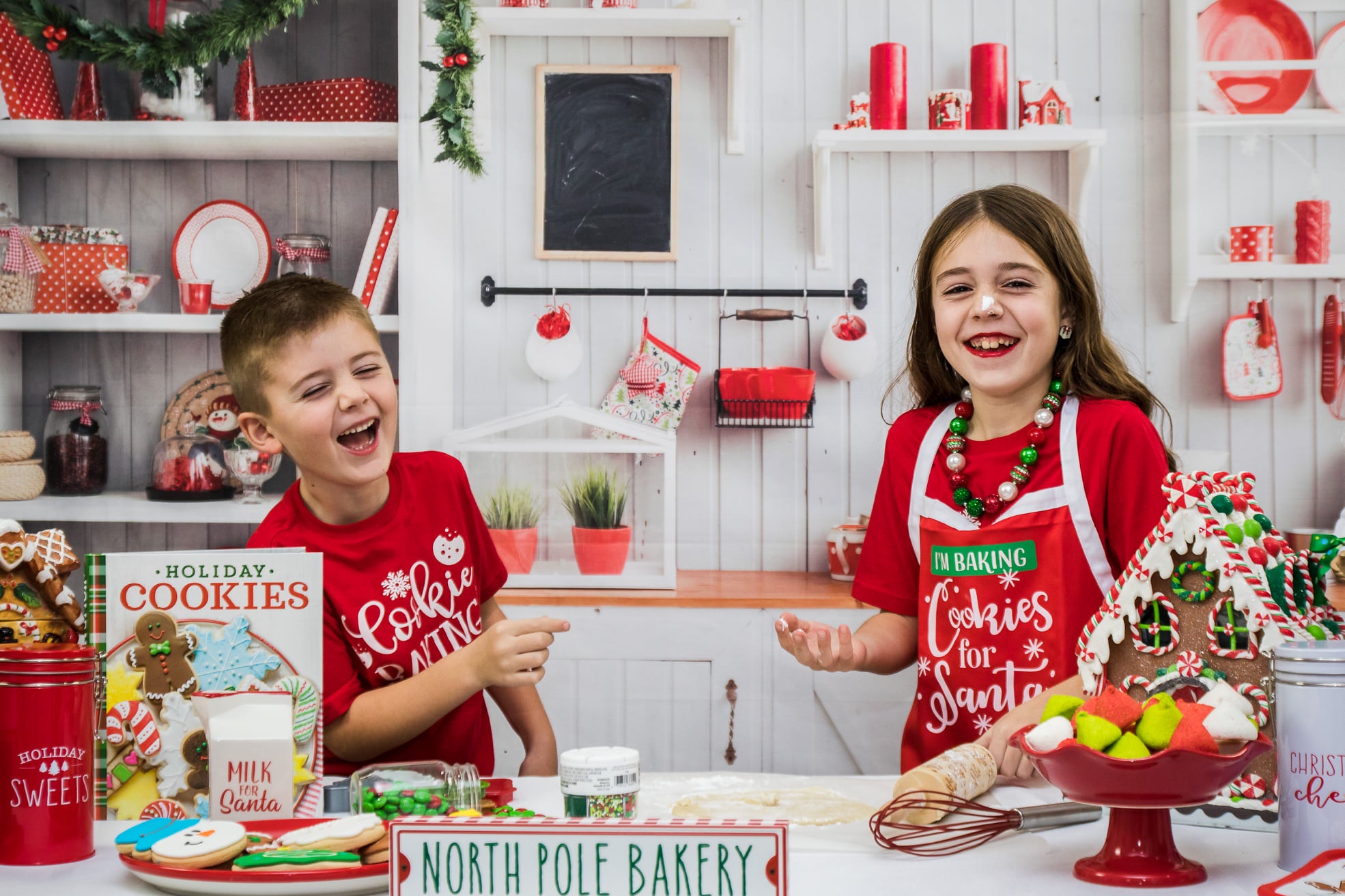 Kate Christmas Kitchen Backdrop White Wall for Photography - Kate Backdrop AU