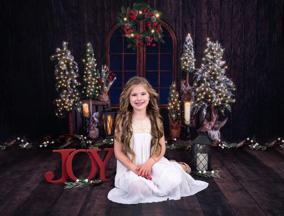 Kate Christmas Wood Room Backdrop Designed by Emetselch - Kate Backdrop AU