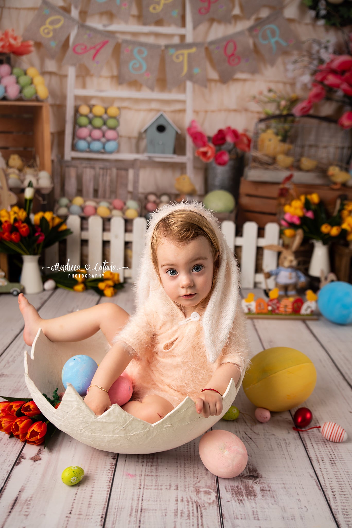 Kate Colorful Eggs Happy Easter Backdrop - Kate Backdrop AU