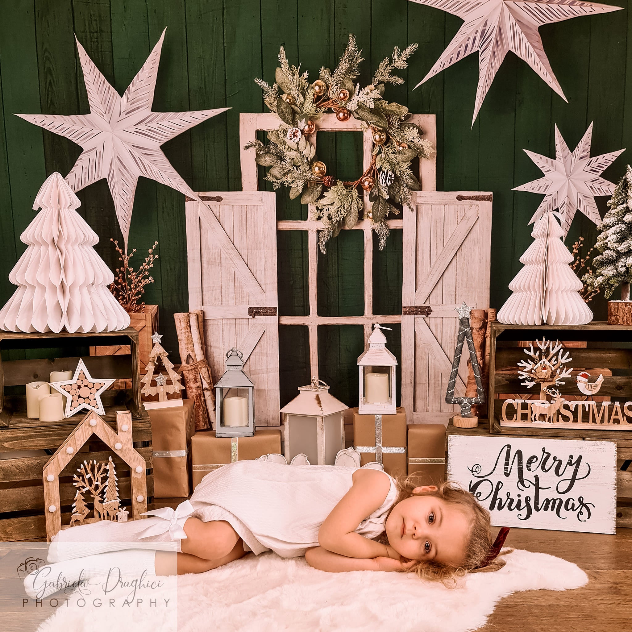 Kate Evergreen Christmas Holiday Backdrop for Photography Designed By Mandy Ringe Photography - Kate Backdrop AU