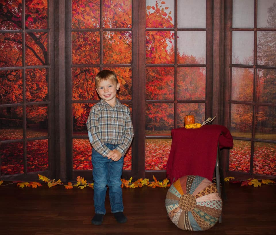 Kate Autumn Fallen Leaves Backdrop Window for Photography - Kate Backdrop AU