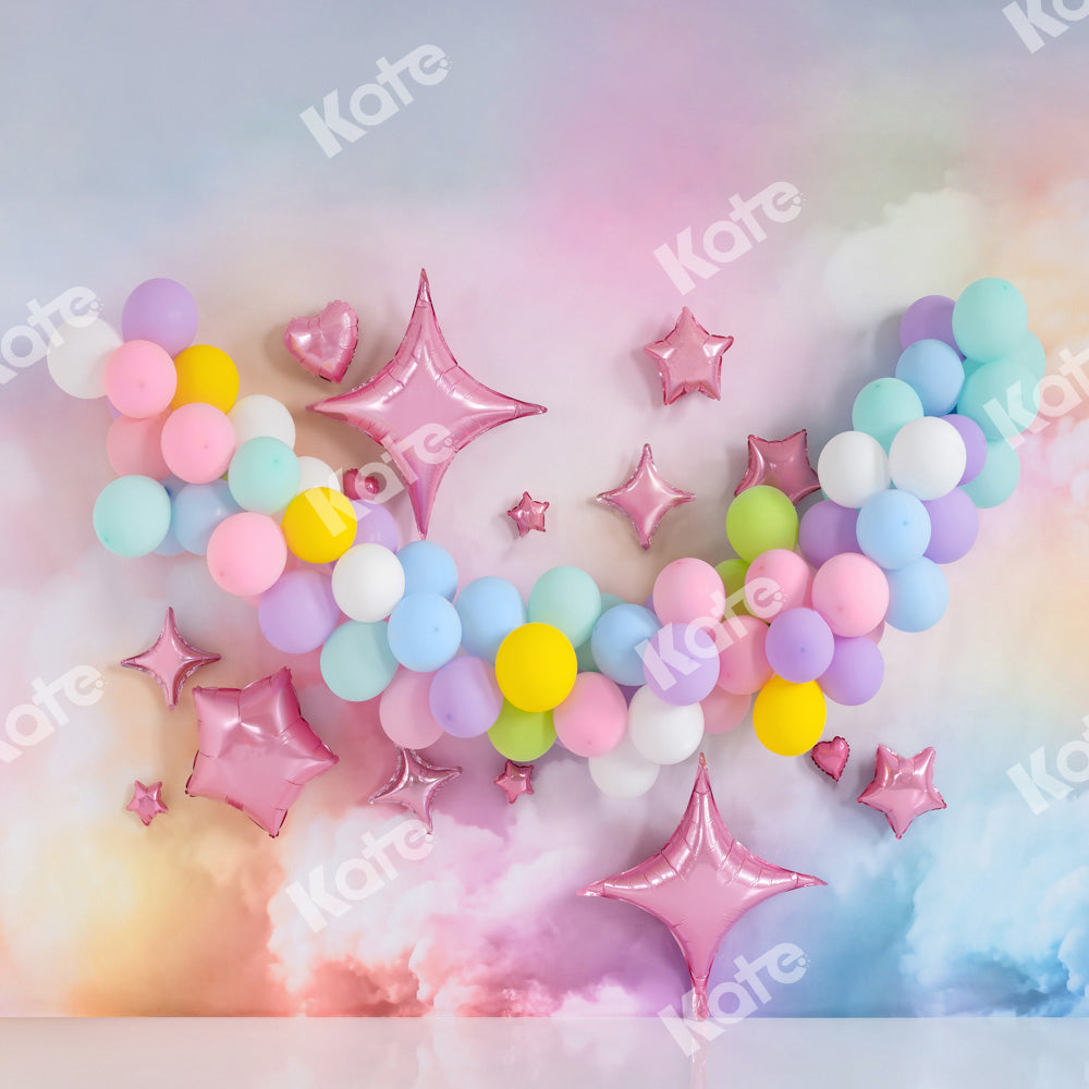 Kate Fantasy Colorful Balloons Backdrop Cake Smash Designed by Emetselch - Kate Backdrop AU