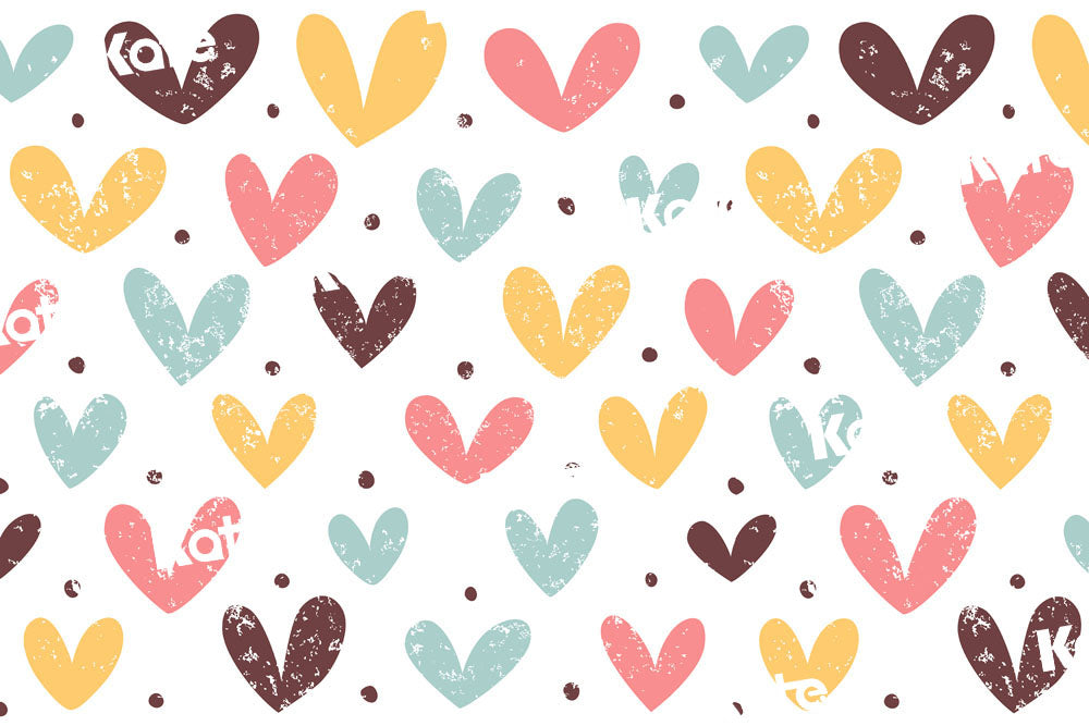 Kate Heart Backdrop Colorful Love Cake Smash Designed by Chain Photography - Kate Backdrop AU