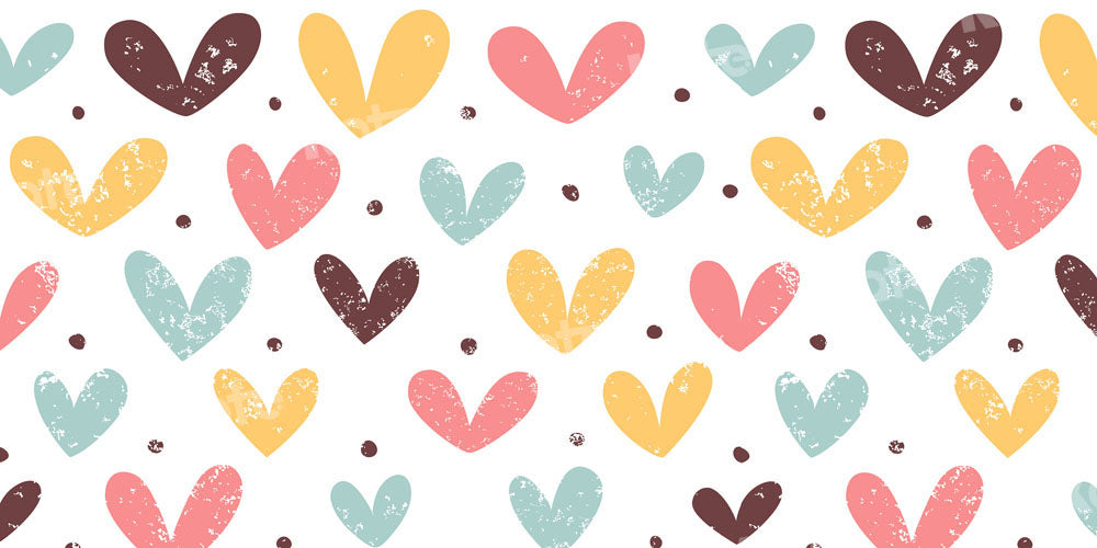 Kate Heart Backdrop Colorful Love Cake Smash Designed by Chain Photography - Kate Backdrop AU