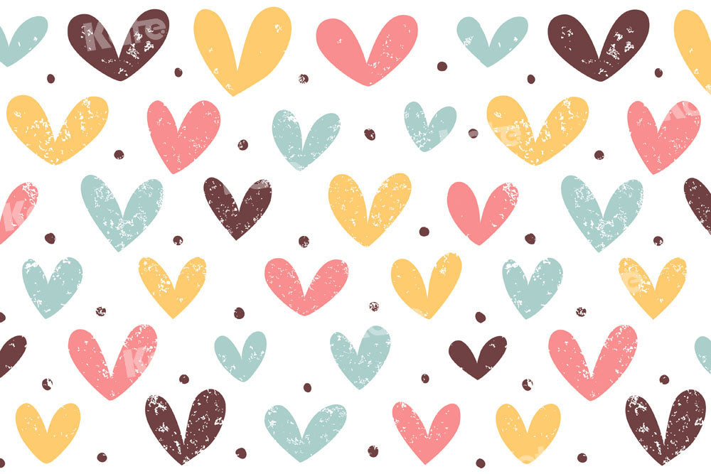 Kate Heart Backdrop Colorful Love Cake Smash Designed by Chain Photography - Kate Backdrop AU