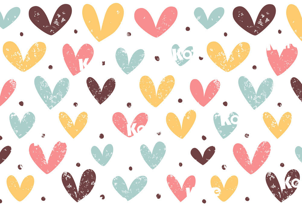 Kate Heart Backdrop Colorful Love Cake Smash Designed by Chain Photography - Kate Backdrop AU