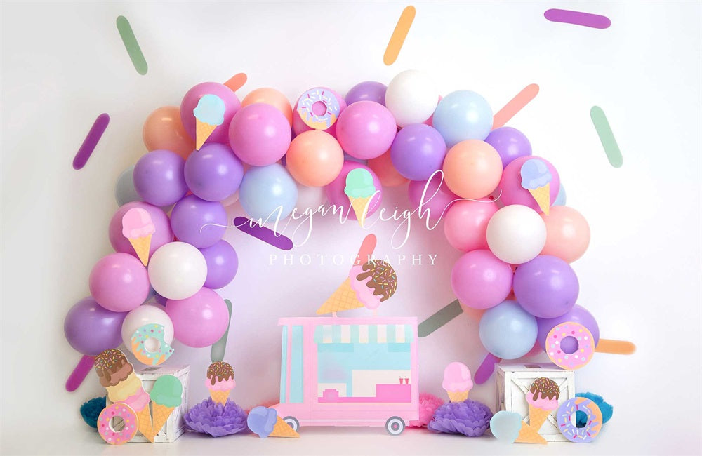 Kate Ice Cream Sprinkles Backdrop Balloon Designed by Megan Leigh Photography - Kate Backdrop AU