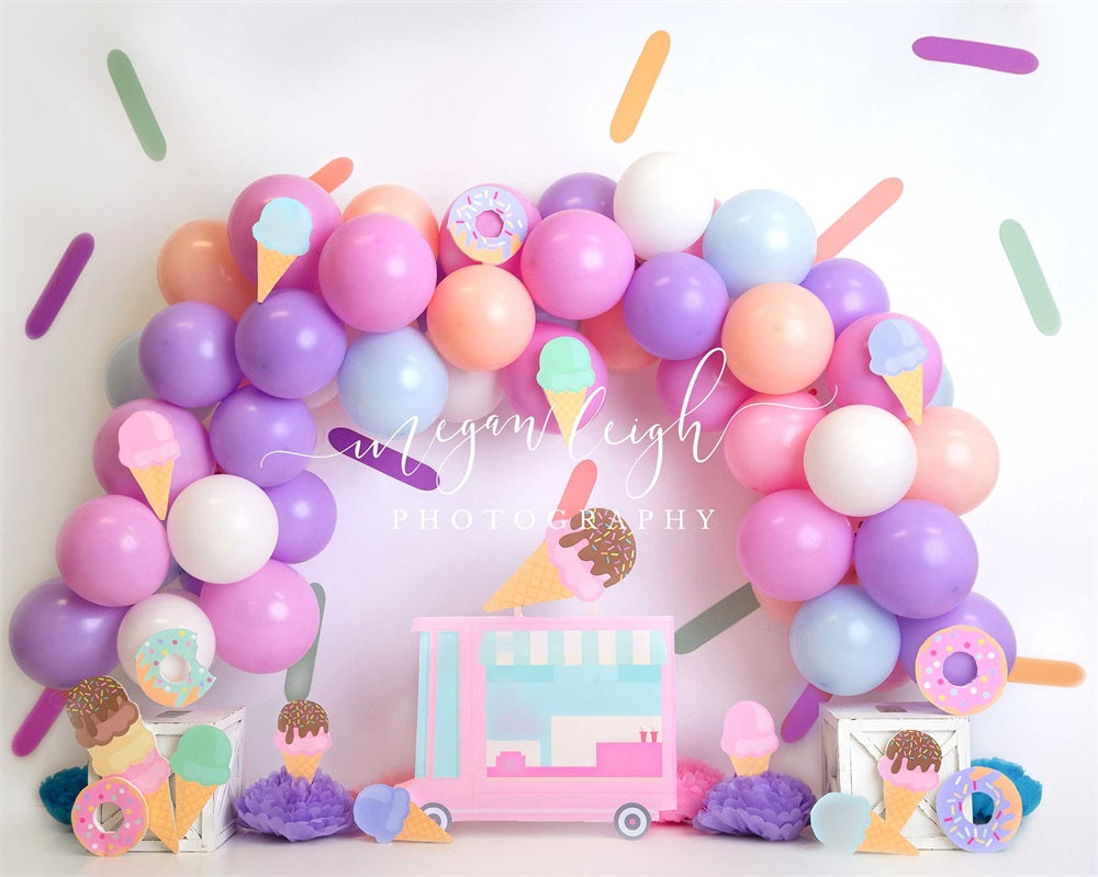 Kate Ice Cream Sprinkles Backdrop Balloon Designed by Megan Leigh Photography - Kate Backdrop AU