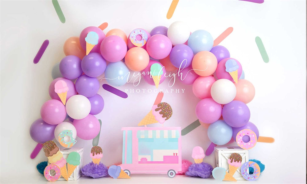 Kate Ice Cream Sprinkles Backdrop Balloon Designed by Megan Leigh Photography - Kate Backdrop AU