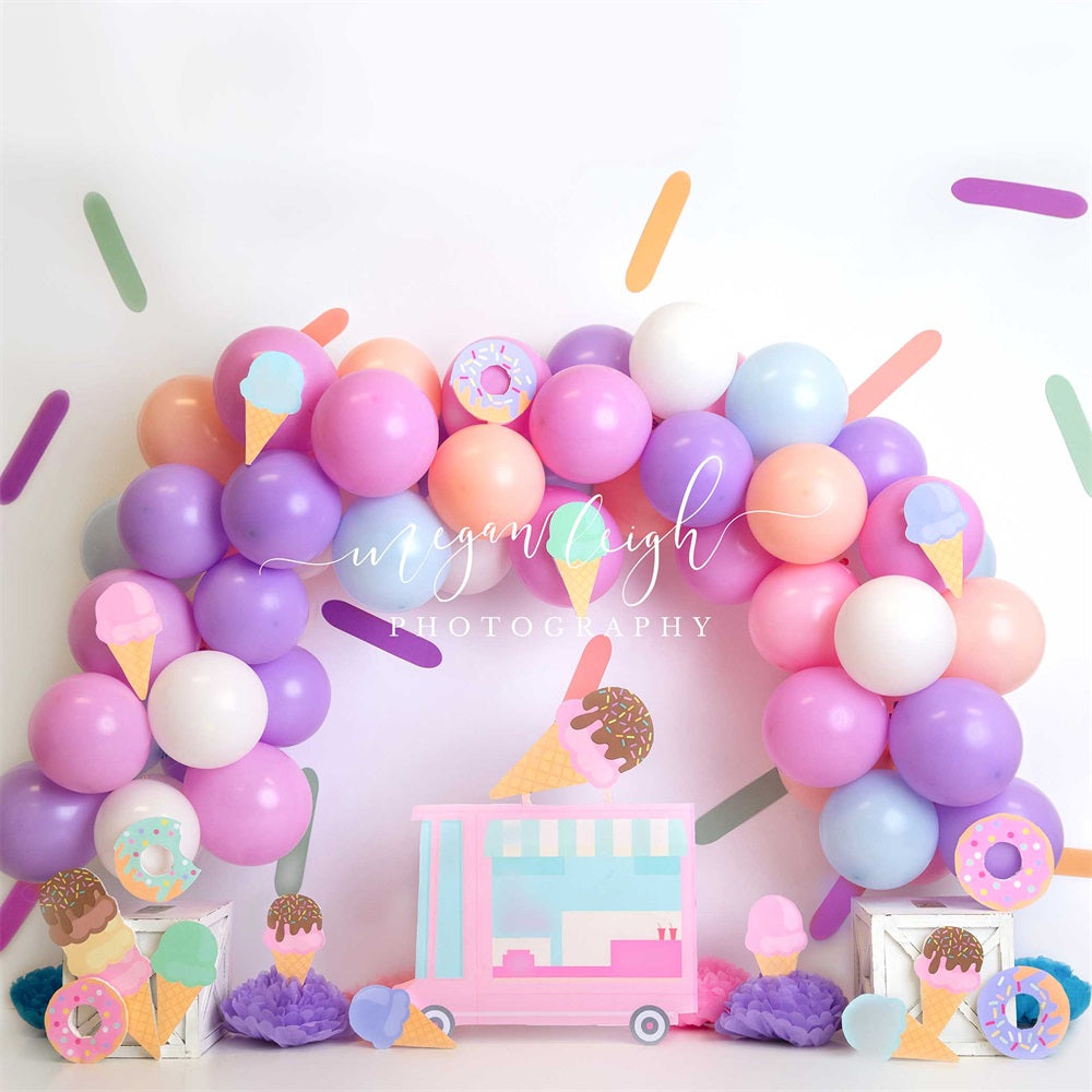 Kate Ice Cream Sprinkles Backdrop Balloon Designed by Megan Leigh Photography - Kate Backdrop AU