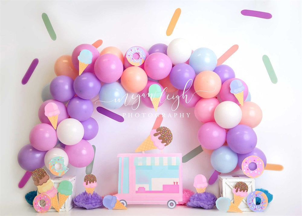 Kate Ice Cream Sprinkles Backdrop Balloon Designed by Megan Leigh Photography - Kate Backdrop AU