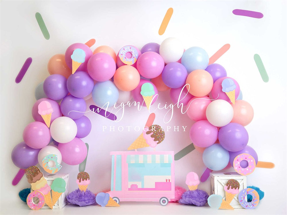 Kate Ice Cream Sprinkles Backdrop Balloon Designed by Megan Leigh Photography - Kate Backdrop AU