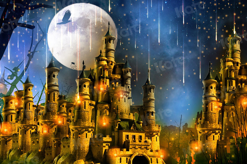 Kate Magic Backdrop Castle Night Moon for Photography - Kate Backdrop AU
