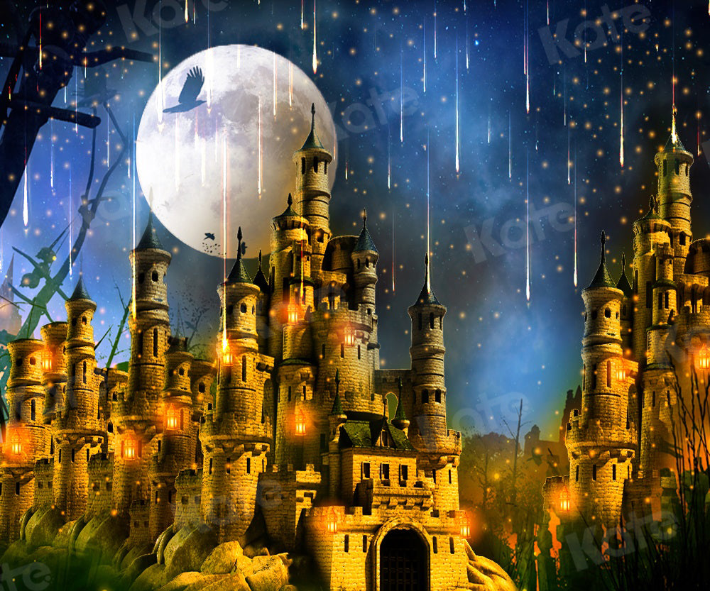 Kate Magic Backdrop Castle Night Moon for Photography - Kate Backdrop AU