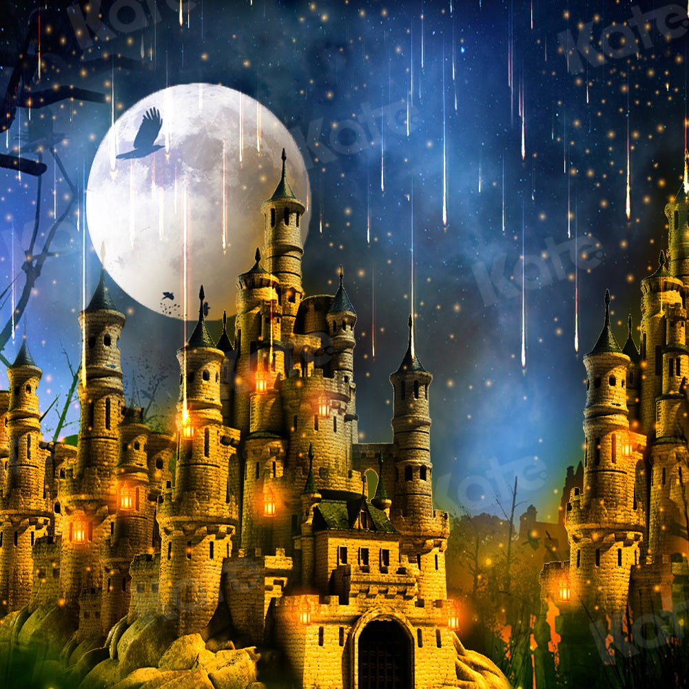 Kate Magic Backdrop Castle Night Moon for Photography - Kate Backdrop AU