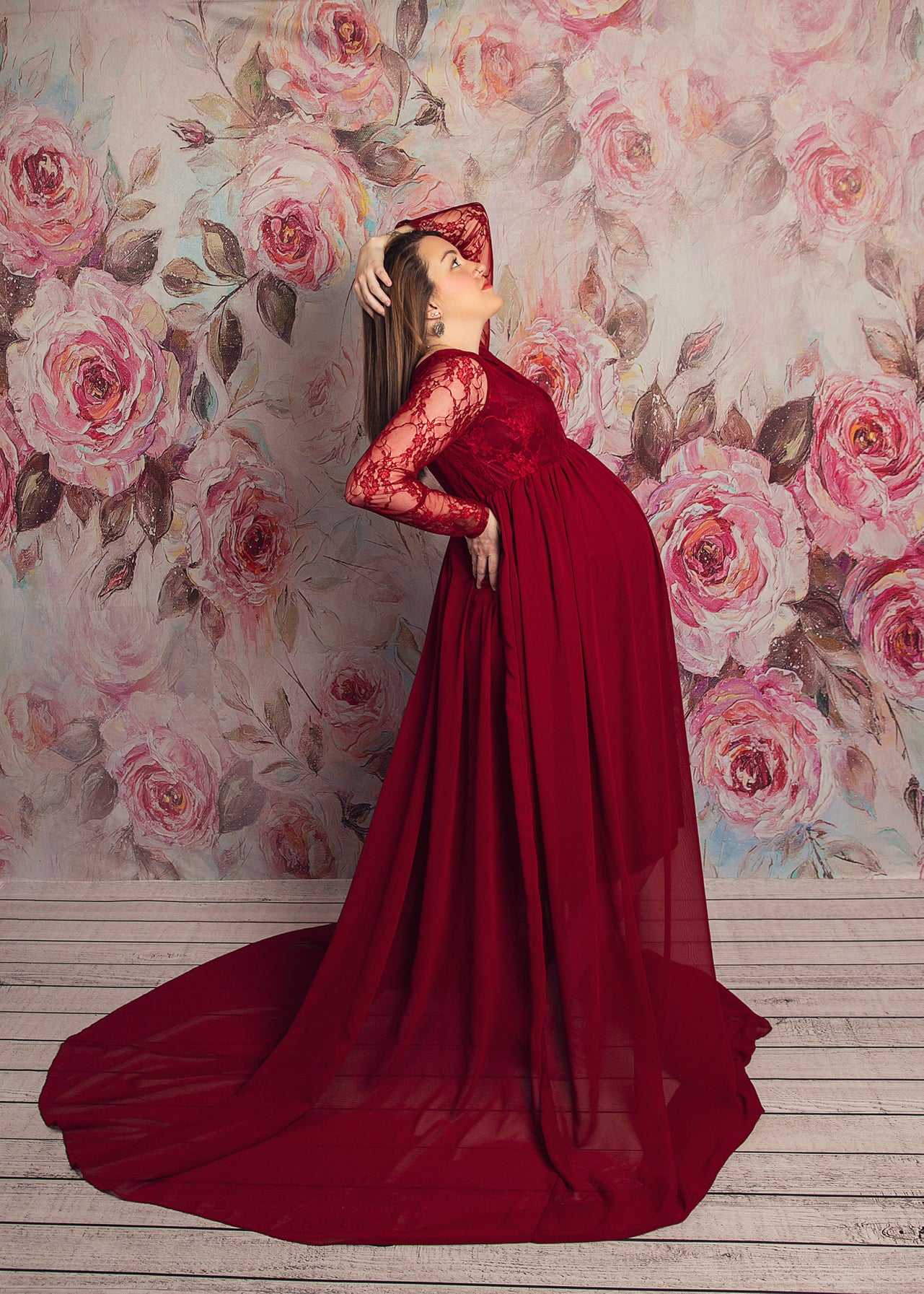 Kate Fine Art Backdrop Pink Flower Floral Oil Painting for Photography - Kate Backdrop AU