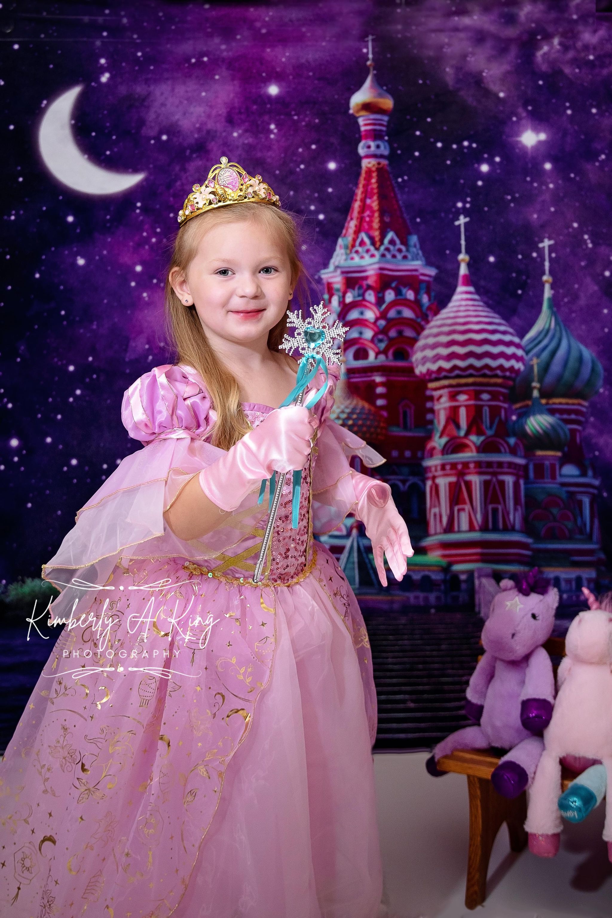 Kate Starry Night Colorful Castle Moon Purple Backdrop for Photography - Kate Backdrop AU