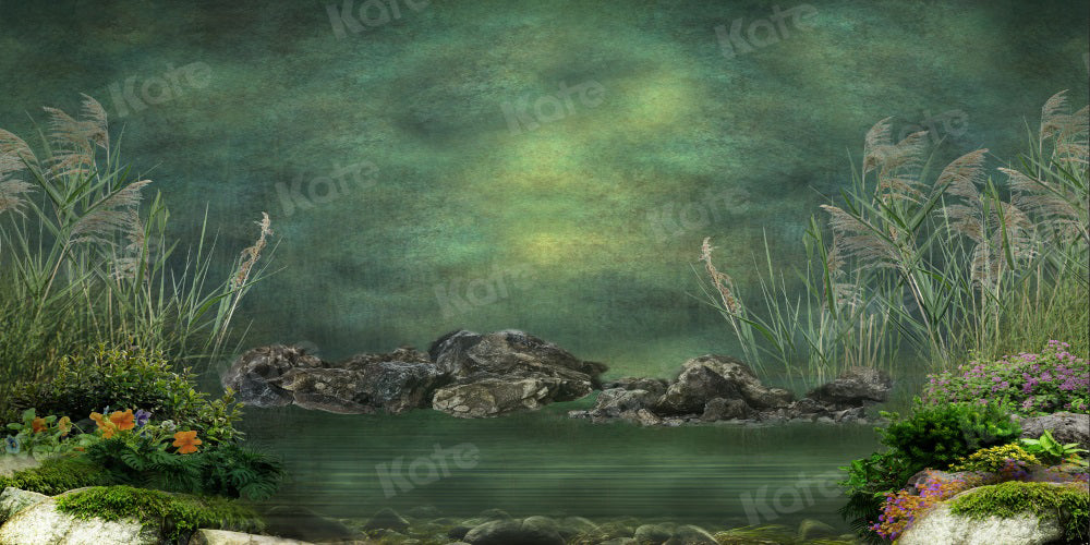 Kate Summer Backdrop Lake Reed Green Designed by Uta Mueller Photography - Kate Backdrop AU