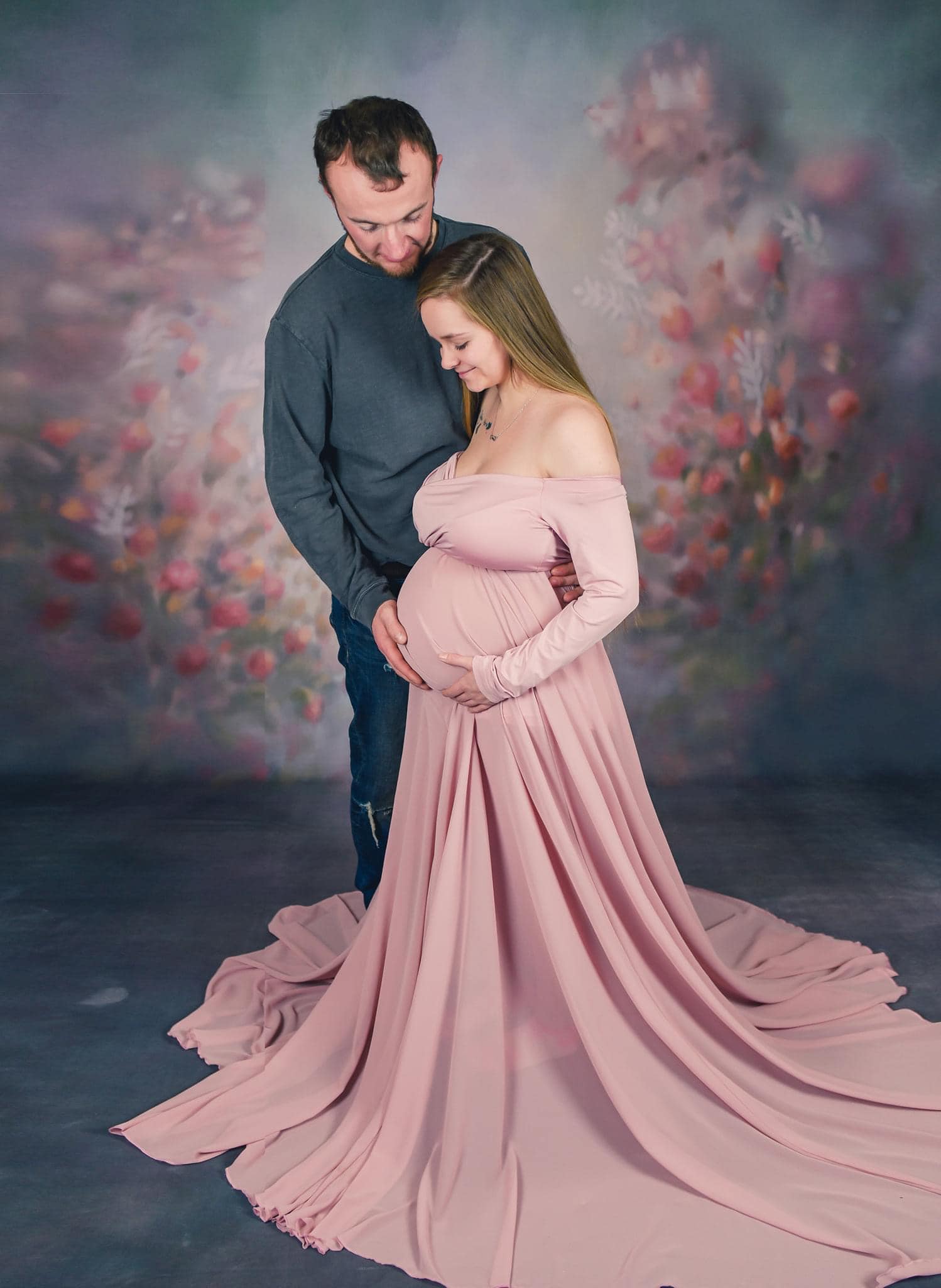 Kate Sweep Abstract Fine Art with Florals Backdrop for Photography - Kate Backdrop AU