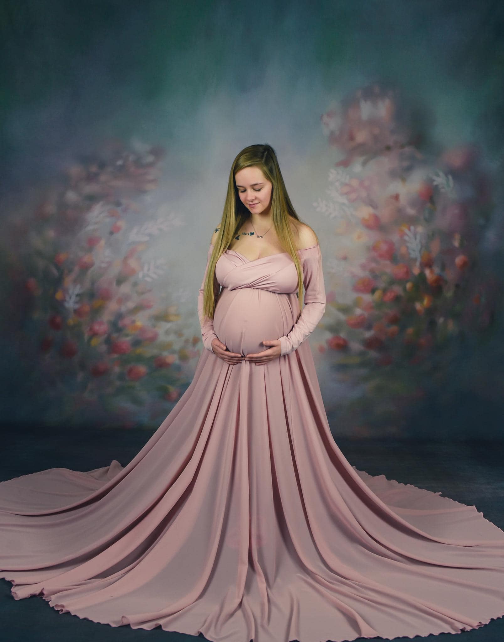 Kate Sweep Abstract Fine Art with Florals Backdrop for Photography - Kate Backdrop AU