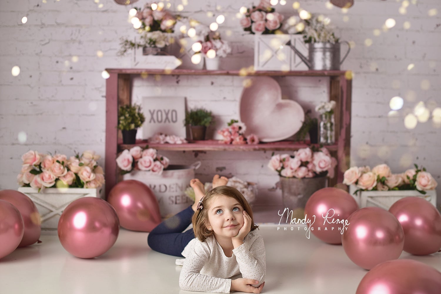 Kate Valentine's Day Backdrop Rose Gold Designed by Mandy Ringe Photography - Kate Backdrop AU