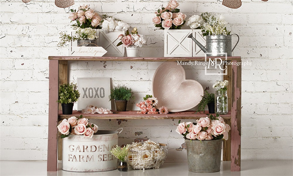 Kate Valentine's Day Backdrop Rose Gold Designed by Mandy Ringe Photography - Kate Backdrop AU
