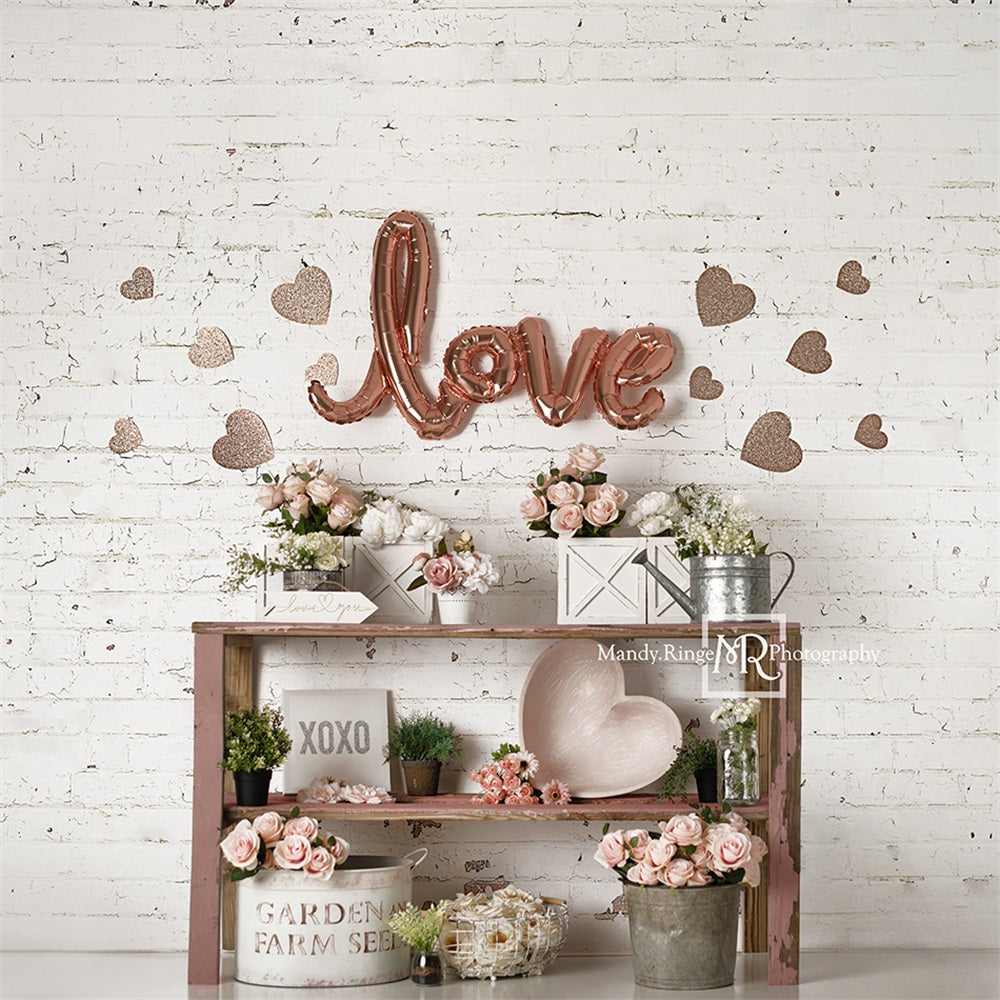 Kate Valentine's Day Backdrop Rose Gold Designed by Mandy Ringe Photography - Kate Backdrop AU