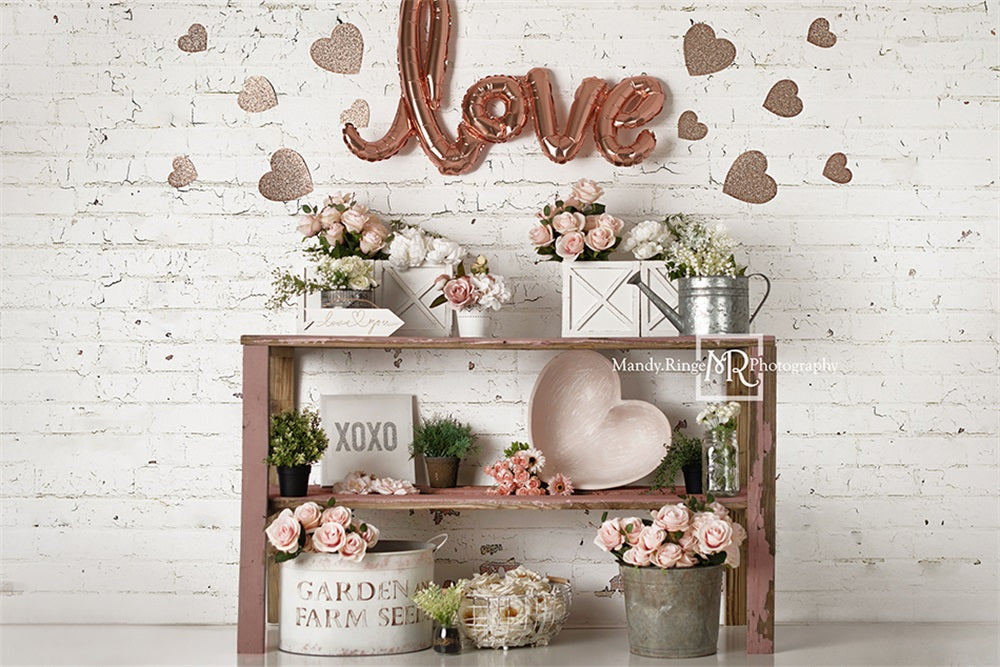 Kate Valentine's Day Backdrop Rose Gold Designed by Mandy Ringe Photography - Kate Backdrop AU