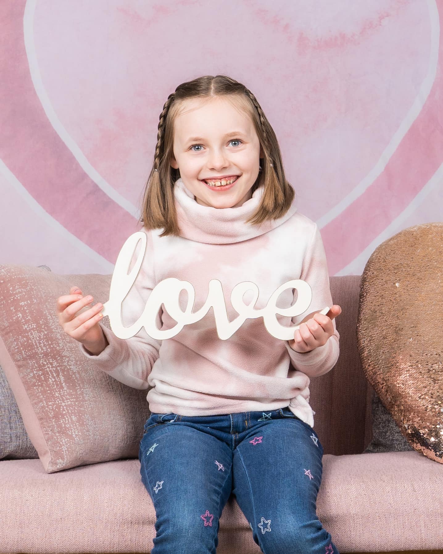 Kate Valentine's Watercolor Backdrop Heart Pattern Designed by Mandy Ringe Photography - Kate Backdrop AU