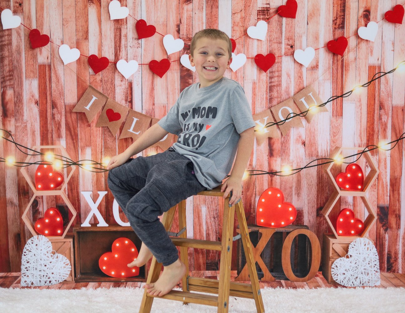 Kate Valentine's day Backdrop Light Love Heart Designed by Emetselch - Kate Backdrop AU