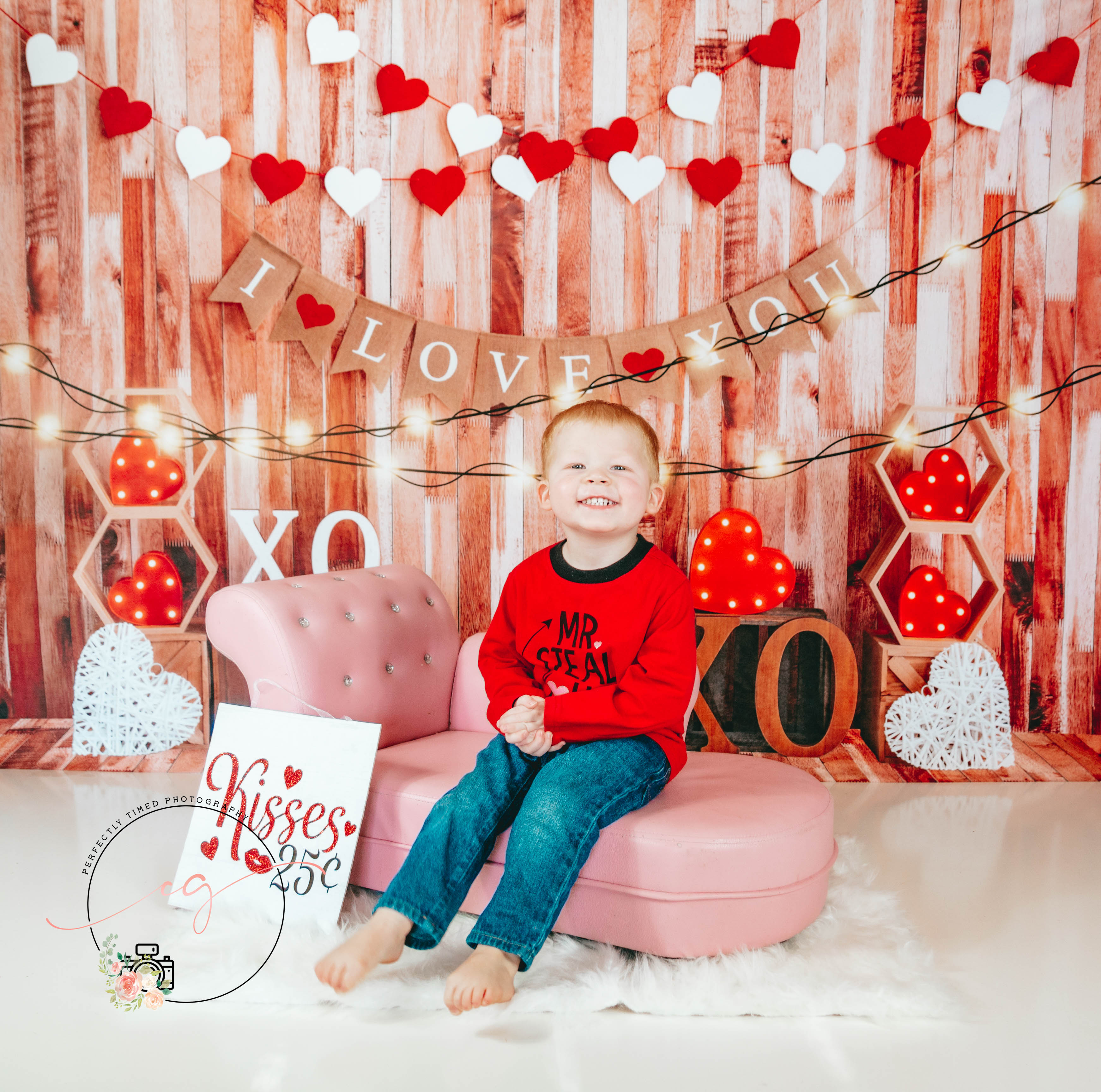 Kate Valentine's day Backdrop Light Love Heart Designed by Emetselch - Kate Backdrop AU