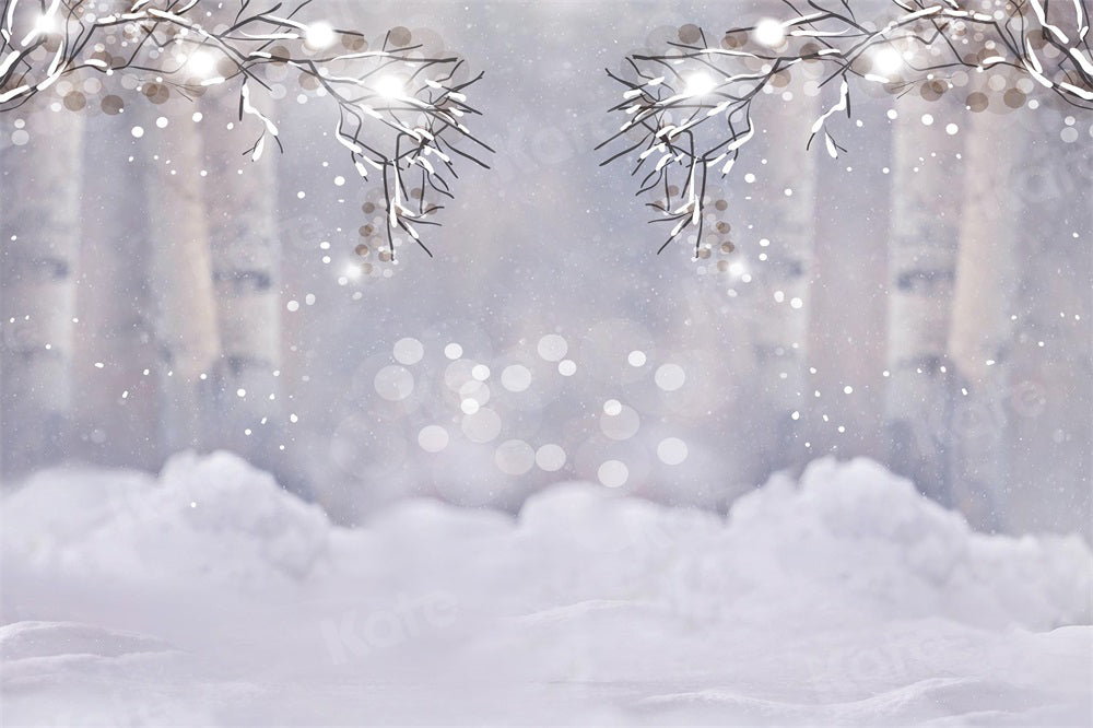 Kate Winter Snow Backdrop Bokeh Tree Silver for Photography - Kate Backdrop AU