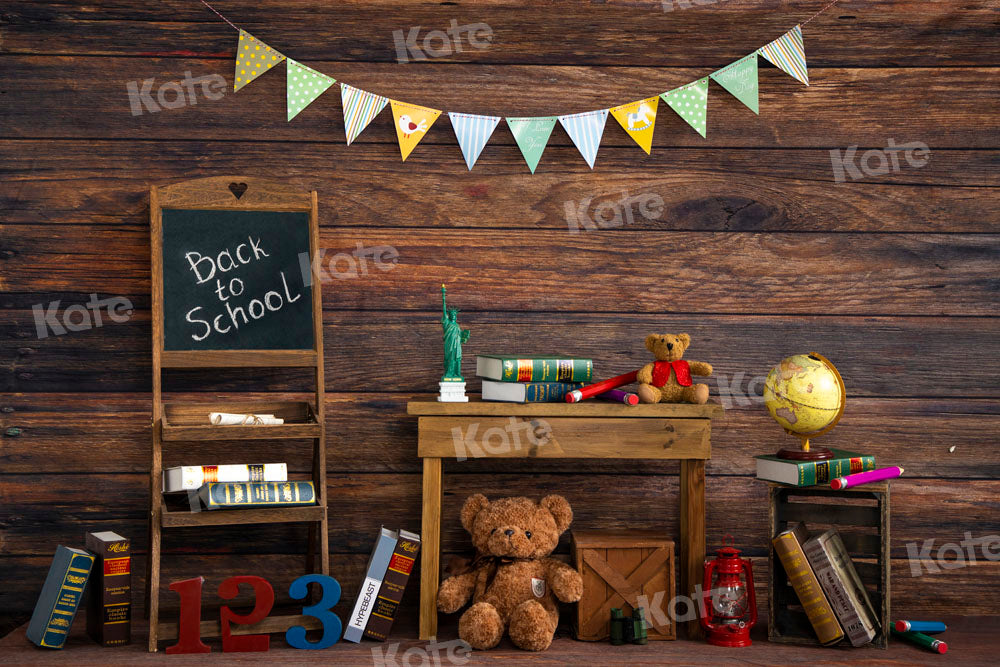 Kate Wood Grain Classroom Backdrop School Season Designed by Uta Mueller Photography - Kate Backdrop AU