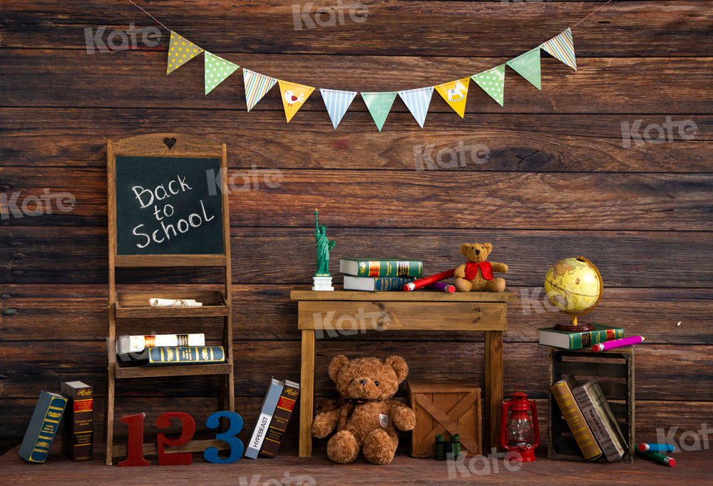 Kate Wood Grain Classroom Backdrop School Season Designed by Uta Mueller Photography - Kate Backdrop AU
