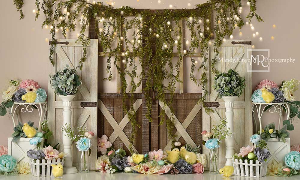 Kate Spring Floral Chicks Backdrop Designed by Mandy Ringe Photography - Kate Backdrop AU