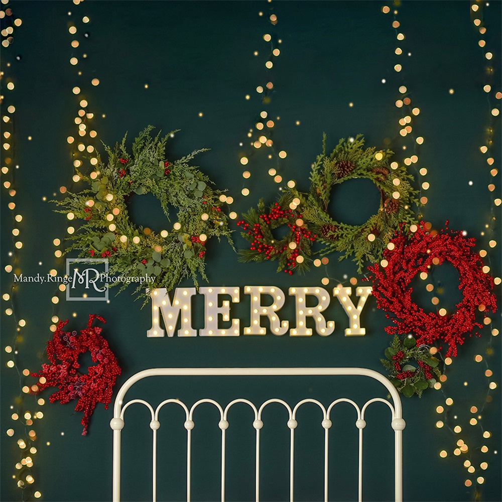 Kate Merry Christmas Backdrop Sparkle Headboard Designed By Mandy Ringe Photography - Kate Backdrop AU