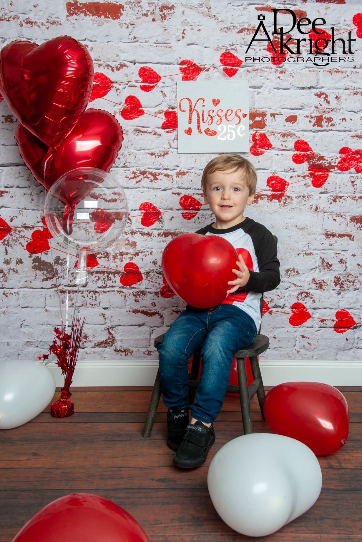 Kate white brick wall with red hearts Valentine's Day Backdrop for Photography designed by Jerry_Sina - Kate Backdrop AU