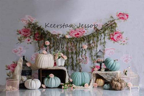 Kate Pretty Pumpkins Children Cake smash Backdrop Designed by Keerstan Jessop - Kate Backdrop AU