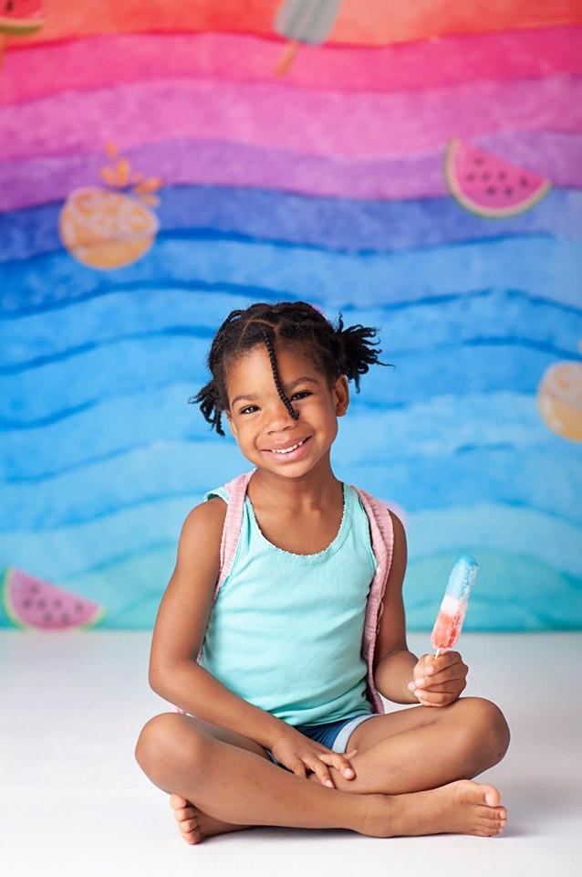 Kate Watercolor Stripes Summer Backdrop for Photography designed by Jerry_Sina - Kate Backdrop AU