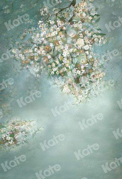 Kate Painting Like Green Spring Flowers Backdrop printed Background - Kate Backdrop AU